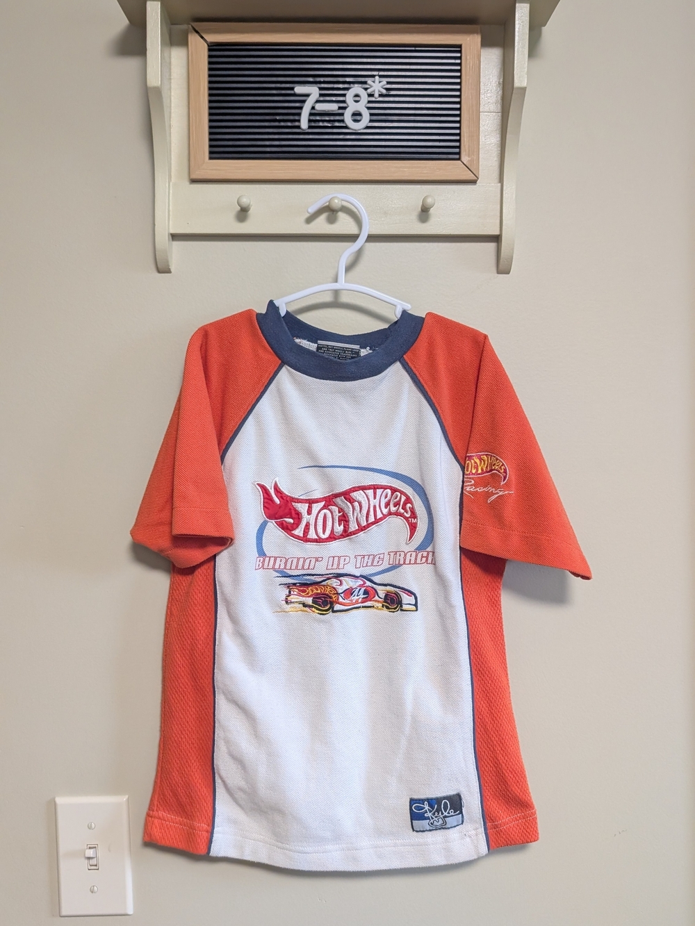 Vintage Hot Wheels Racing Raglan Shirt Kids Size 7/8